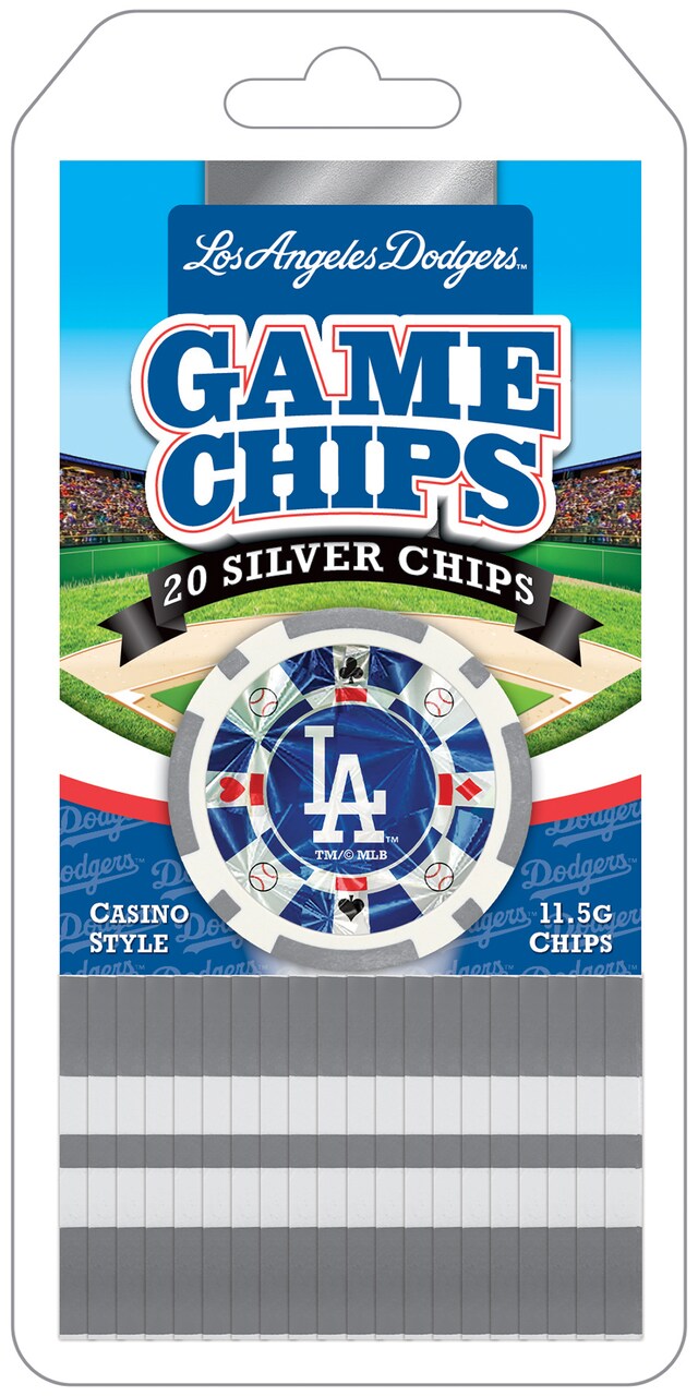 MasterPieces Casino - MLB Los Angeles Dodgers - 20 Piece High Quality Team Poker Chips Silver Edition